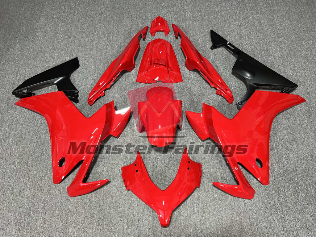 Honda CBR500R 2013 - 2015 Gloss Red & Matte Black ABS fairings - custom motorcycle bodywork kit by Monster Fairings