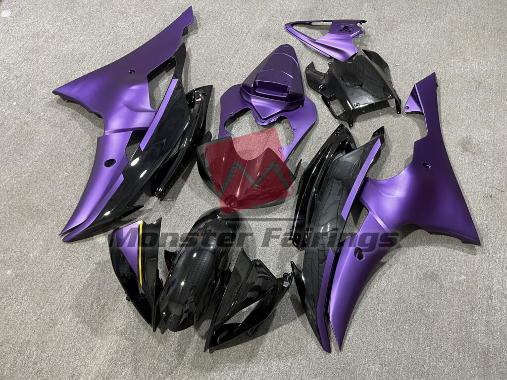 Yamaha R6 custom ABS fairings 2008 - 2016 in Matte Purple - durable replacement kit, Monster Fairings