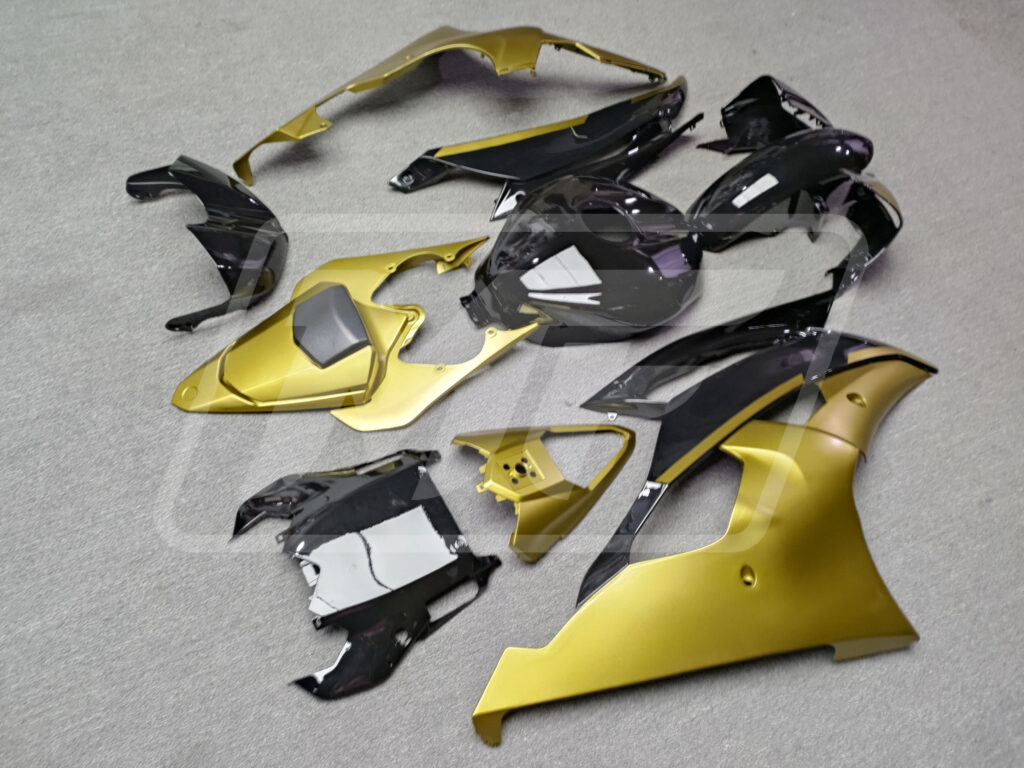 Gloss Black & Matte Gold ABS fairings for Yamaha R6 2008 - 2016 - premium OEM fit kit by Monster Fairings