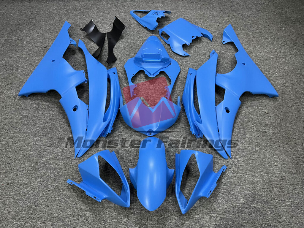 Yamaha R6 2008 - 2016 Matte Light Blue ABS fairings - custom motorcycle bodywork kit by Monster Fairings