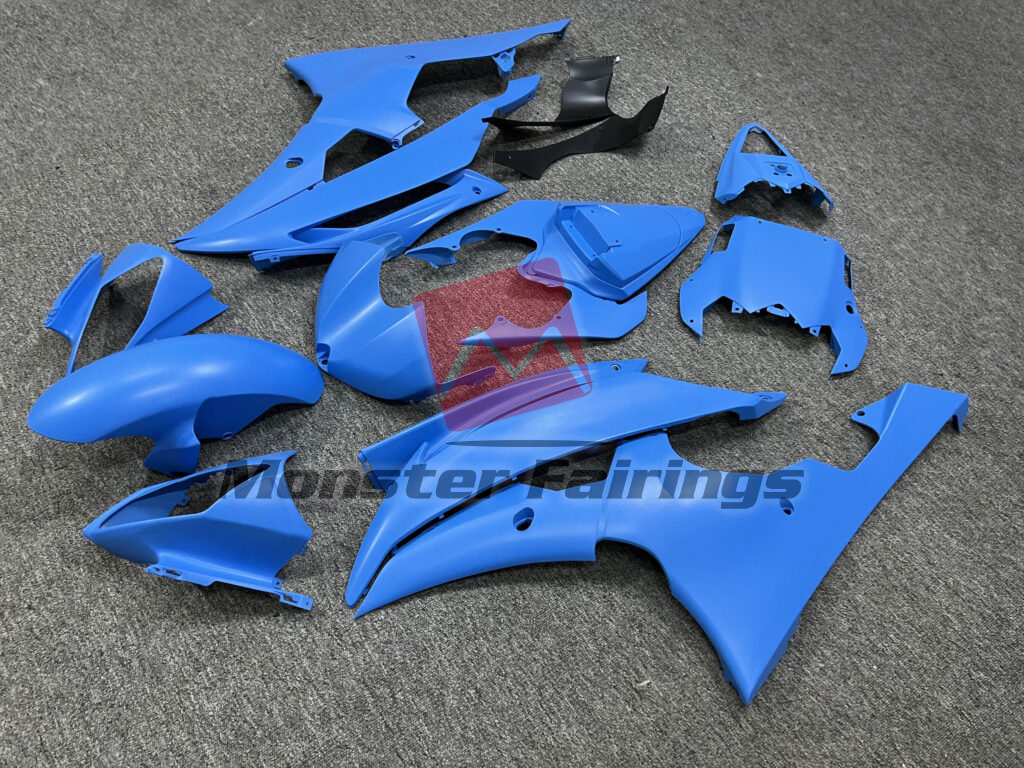 Yamaha R6 custom ABS fairings 2008 - 2016 in Matte Light Blue - durable replacement kit, Monster Fairings