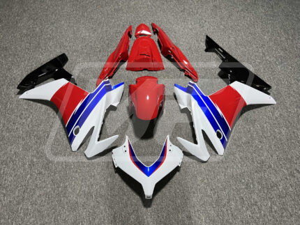 Honda CBR500R 2013-2015 Gloss White & Red with Blue & Black ABS Fairings | Monster Fairings