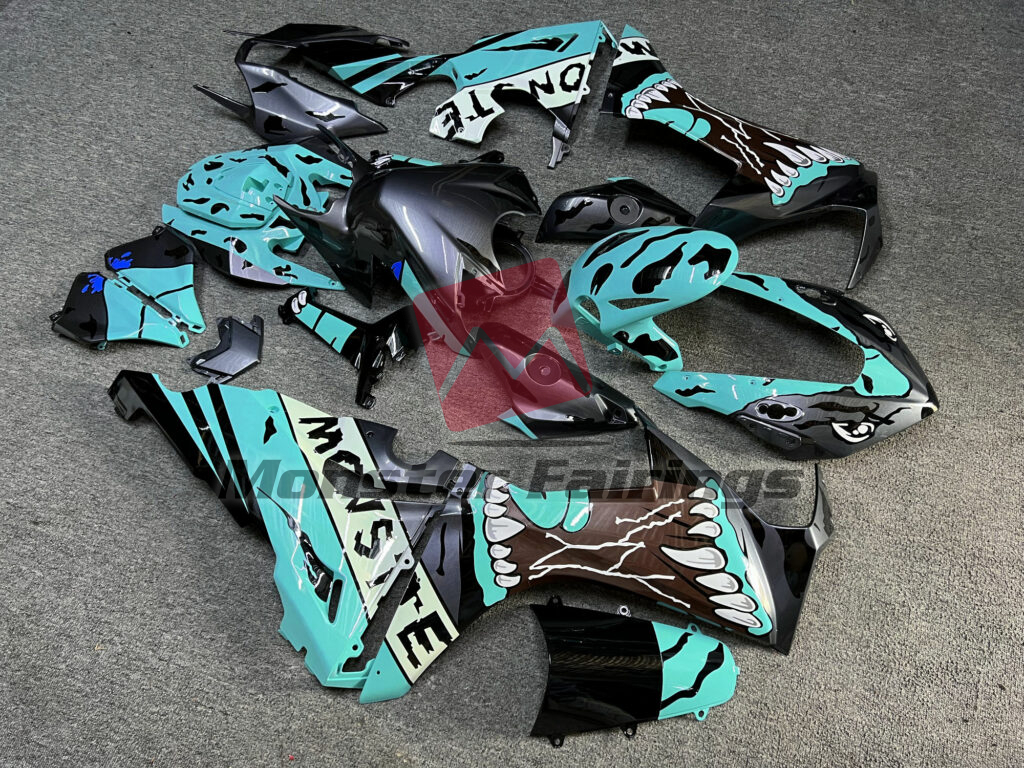 Gloss Black & Teal Monster ABS fairings for Honda CBR1000RR 2017 - 2025 - premium OEM fit kit by Monster Fairings