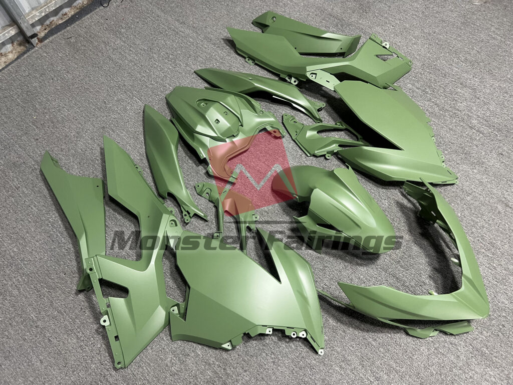 Kawasaki Ninja 400 custom ABS fairings 2018 - 2024 in Matte Green - durable replacement kit, Monster Fairings