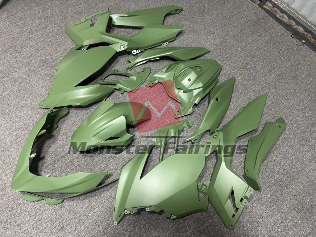 Matte Green ABS fairings for Kawasaki Ninja 400 2018 - 2024 - premium OEM fit kit by Monster Fairings