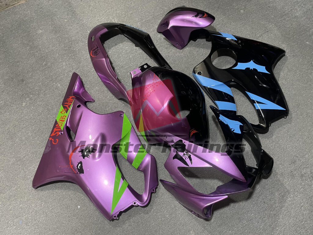 Honda CBR600 F4i custom ABS fairings 2004 - 2007 in Gloss Batman & Joker - durable replacement kit, Monster Fairings
