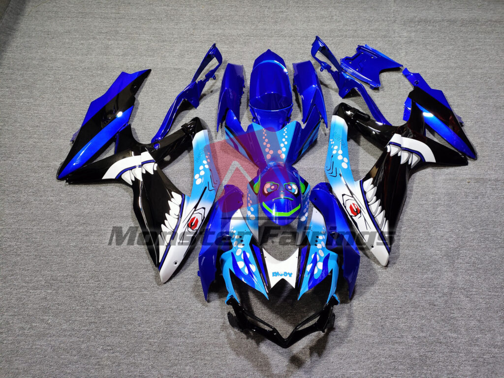 Suzuki GSXR 600 - 750 2008 - 2010 White Shark ABS fairings - custom motorcycle bodywork kit by Monster Fairings