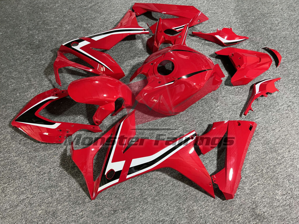 Honda CBR650R custom ABS fairings 2019 - 2020 in Gloss Red White & Black - durable replacement kit, Monster Fairings
