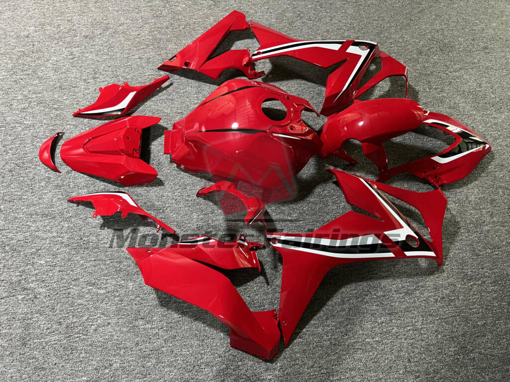 2019 - 2020 Honda CBR650R Gloss Red White & Black fairing set - ABS injection, custom painted by Monster Fairings