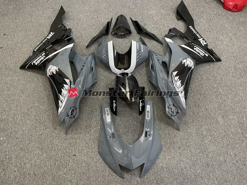 Yamaha R6 2017 - 2022 Nardo Gray Shark ABS fairings - custom motorcycle bodywork kit by Monster Fairings