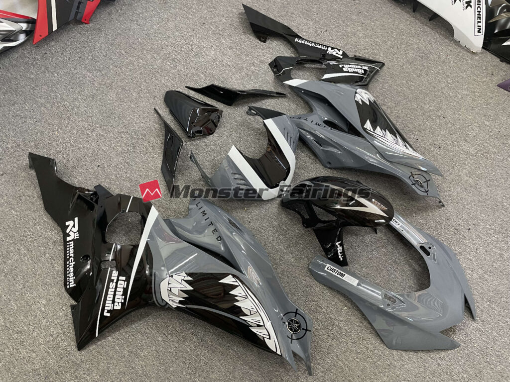 Yamaha R6 custom ABS fairings 2017 - 2022 in Nardo Gray Shark - durable replacement kit, Monster Fairings