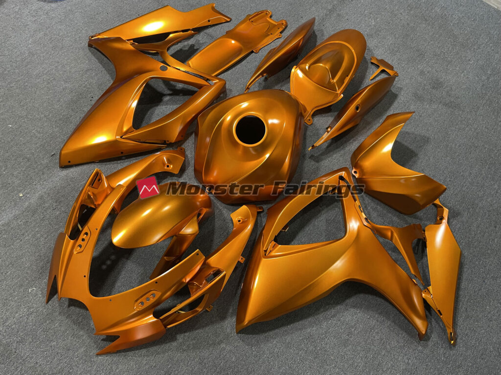Suzuki GSXR 600 - 750 custom ABS fairings 2006 - 2007 in Matte Gold - durable replacement kit, Monster Fairings