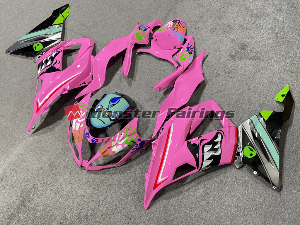 Kawasaki ZX6R custom ABS fairings 2013 - 2018 in Pink Shark - durable replacement kit, Monster Fairings
