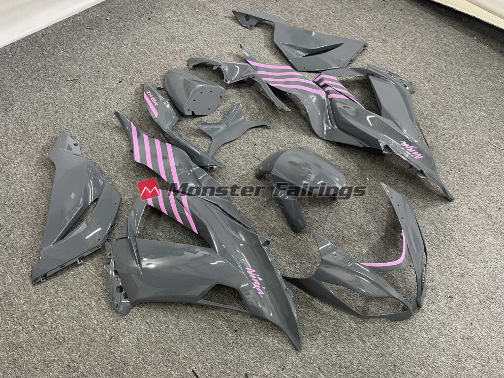 Nardo Pink Stripes ABS fairings for Kawasaki ZX6R 2013 - 2018 - premium OEM fit kit by Monster Fairings