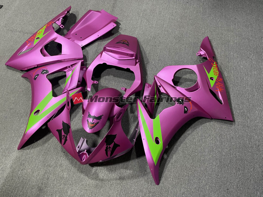 Yamaha R6 custom ABS fairings 2005 in Purple Joker Matte - durable replacement kit, Monster Fairings