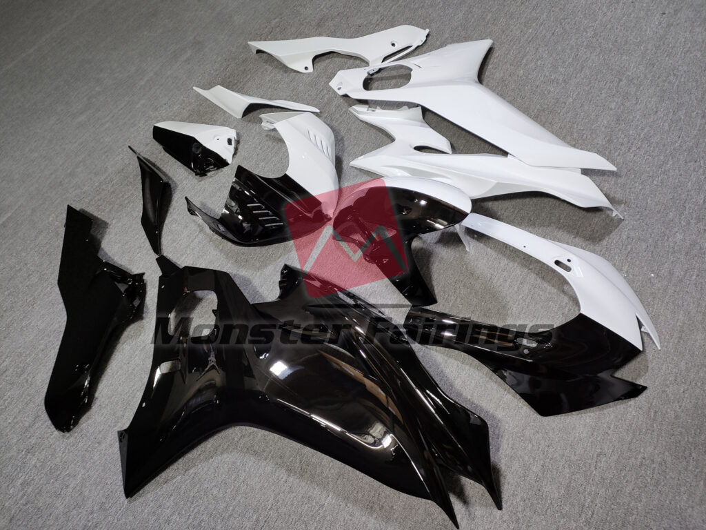 Gloss Black & White Split ABS fairings for Yamaha R6 2017 - 2022 - premium OEM fit kit by Monster Fairings