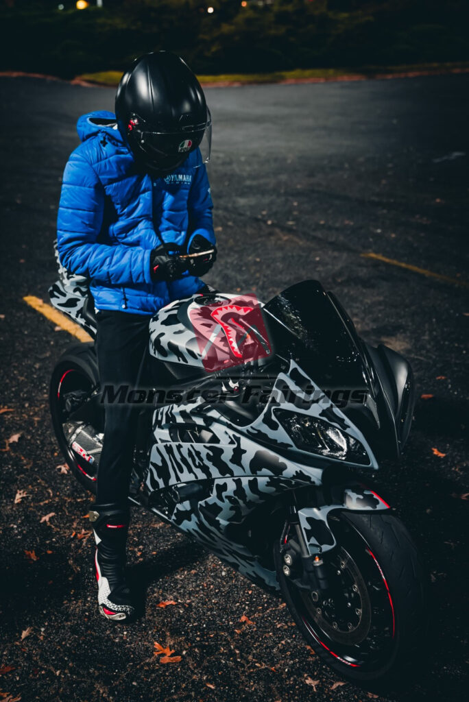 Yamaha R6 2008 - 2016 ABS fairings, Matte Black & Gloss Camo Monster - high - quality motorcycle kit by Monster Fairings