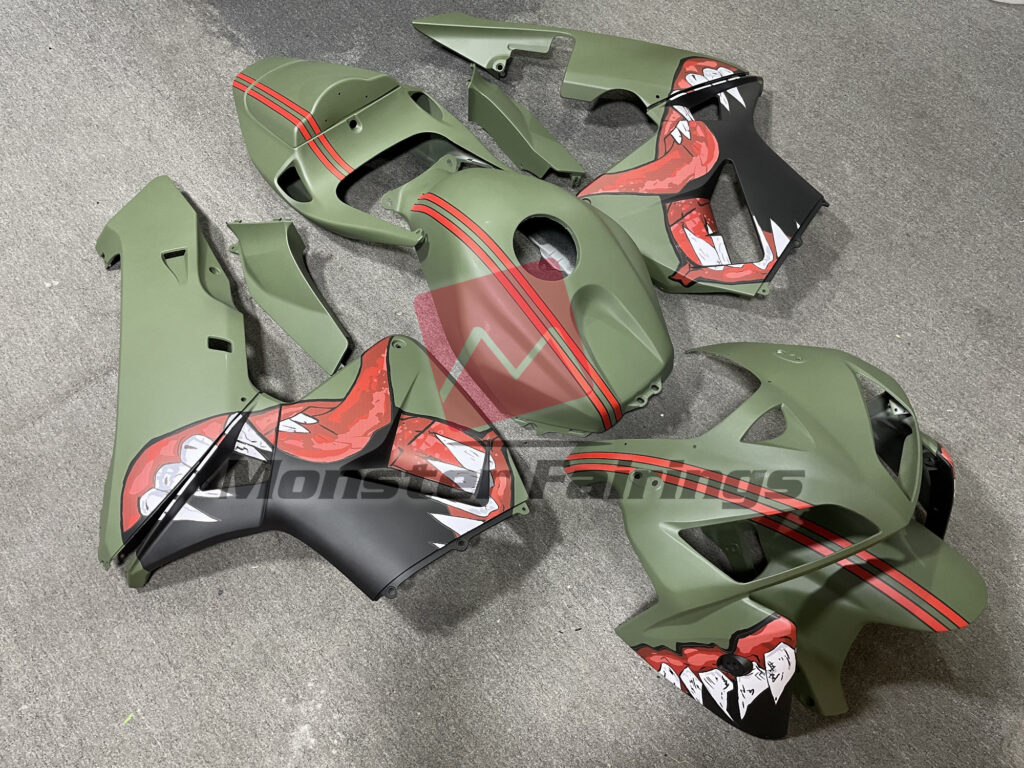 Honda CBR600RR custom ABS fairings 2005 - 2006 in Matte Green Venom - durable replacement kit, Monster Fairings