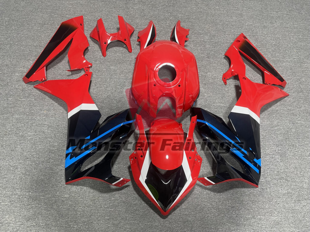 Honda CBR650R 2019 - 2020 Gloss Red & Black Blue White ABS fairings - custom motorcycle bodywork kit by Monster Fairings