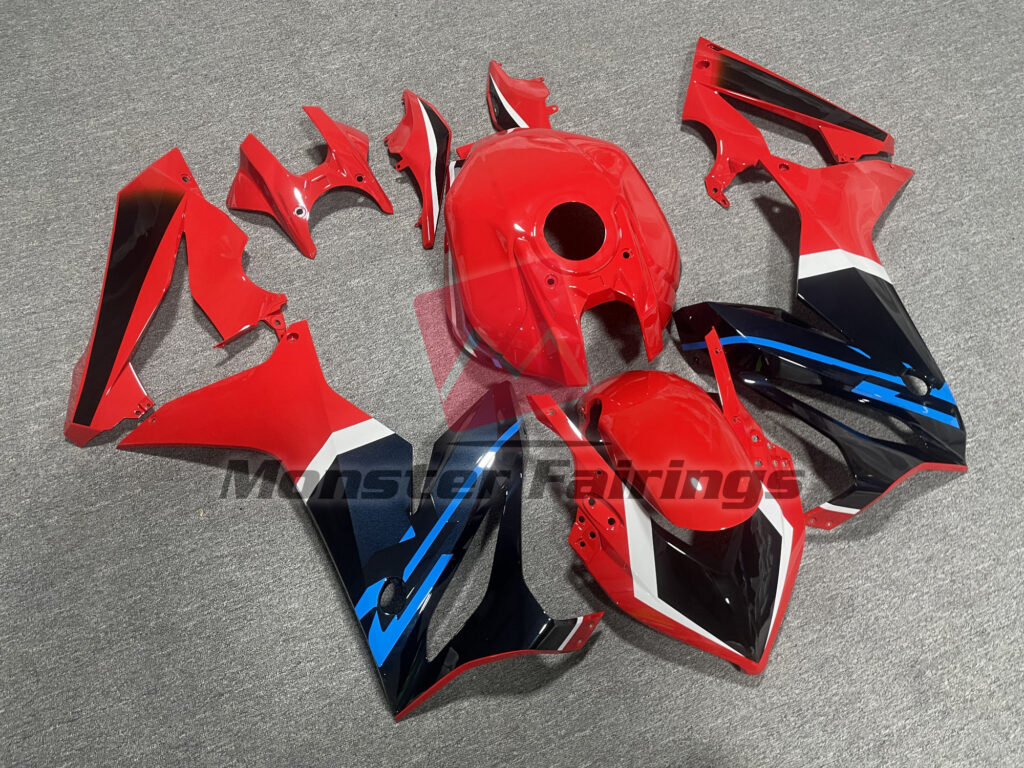 Honda CBR650R custom ABS fairings 2019 - 2020 in Gloss Red & Black Blue White - durable replacement kit, Monster Fairings