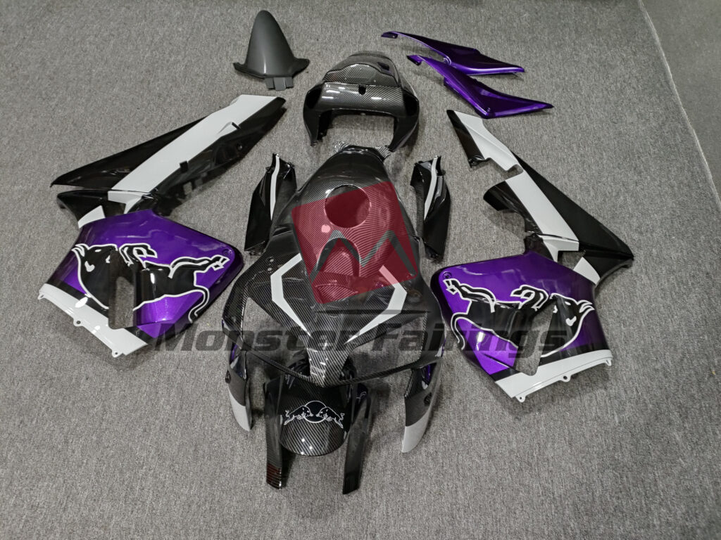 Honda CBR600RR 2005 - 2006 Gloss Carbon Fiber Style Purple Bull ABS fairings - custom motorcycle bodywork kit by Monster Fairings
