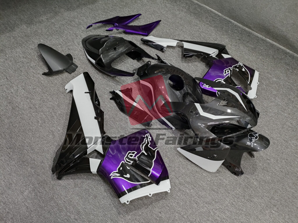Gloss Carbon Fiber Style Purple Bull ABS fairings for Honda CBR600RR 2005 - 2006 - premium OEM fit kit by Monster Fairings