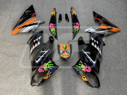 (IN STOCK TX) Kawasaki Ninja 650R 2009-2011 Gloss Custom Black Shark ABS Fairings | Monster Fairings