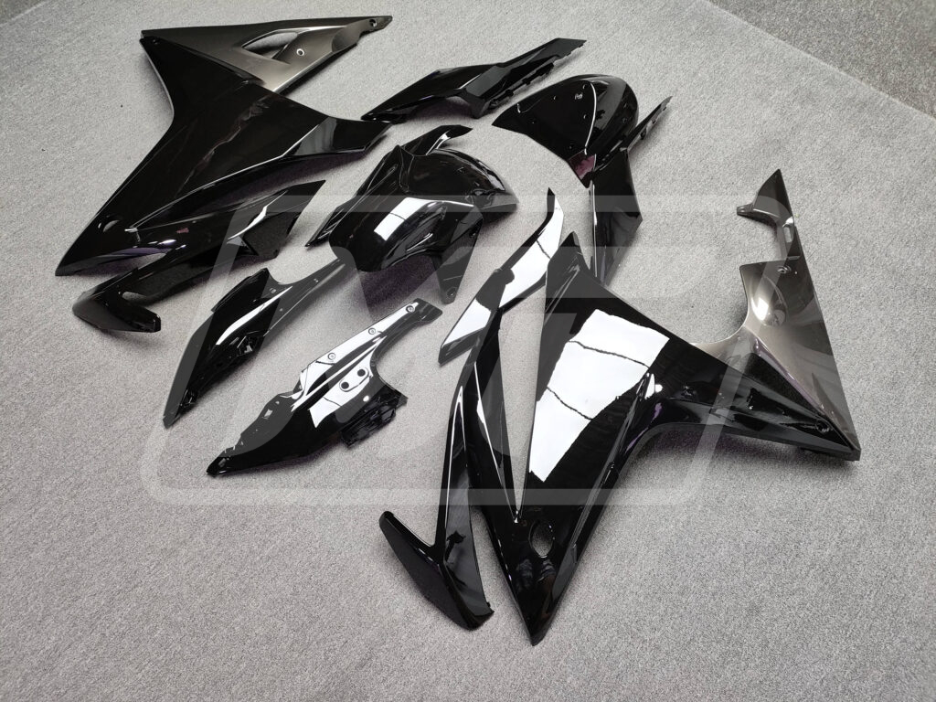 2016 - 2018 Honda CBR500R Gloss Black & Gray fairing set - ABS injection, custom painted by Monster Fairings
