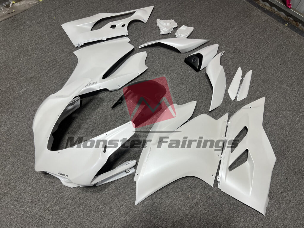 Matte Pearl White ABS fairings for Ducati 959 - premium OEM fit kit by Monster Fairings
