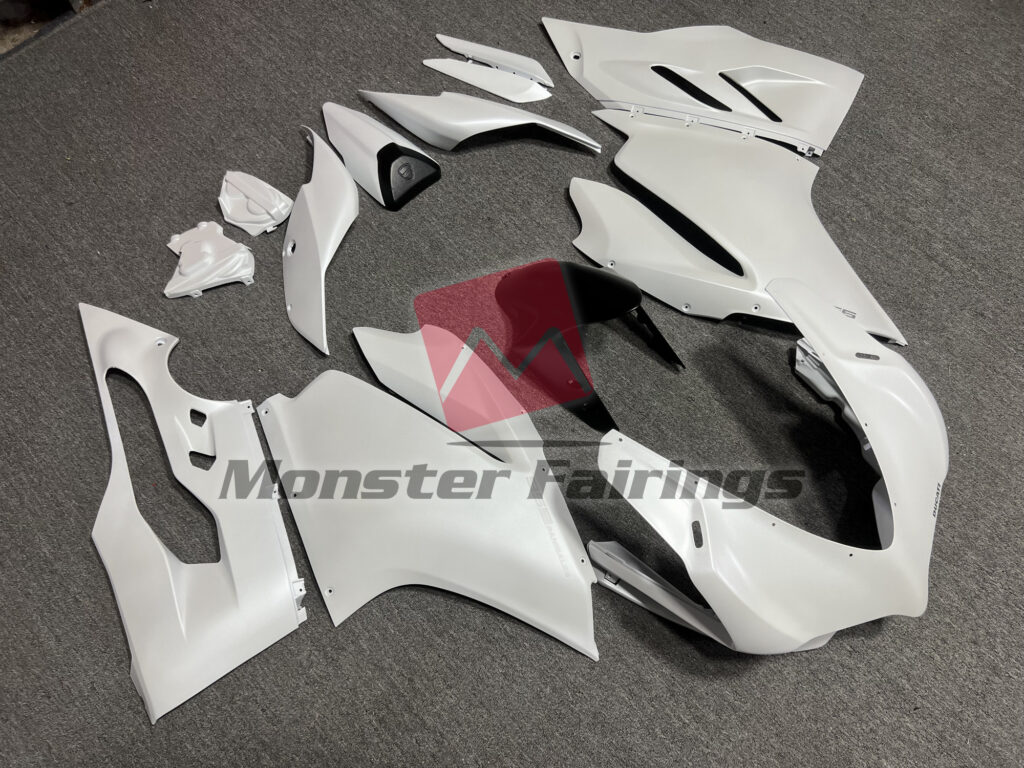 Ducati 959 custom ABS fairings in Matte Pearl White - durable replacement kit, Monster Fairings