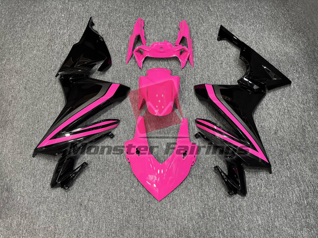 Honda CBR500R 2019 - 2021 Gloss Pink & Black ABS fairings - custom motorcycle bodywork kit by Monster Fairings