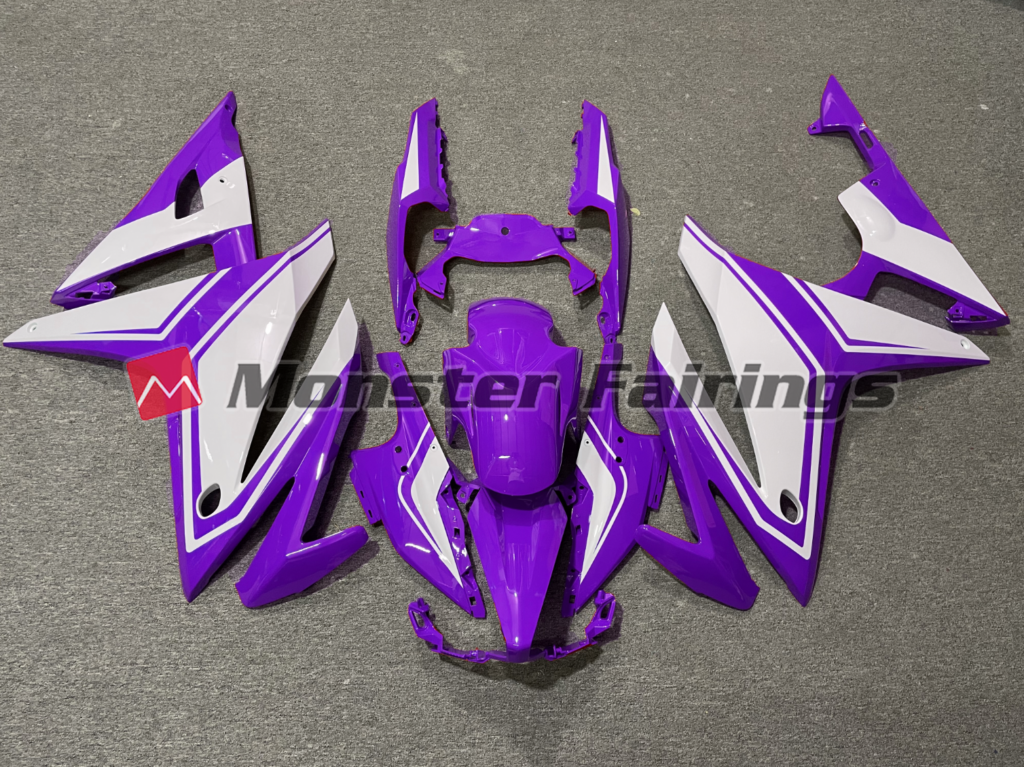 Honda CBR500R 2016 - 2018 Gloss Purple & White ABS fairings - custom motorcycle bodywork kit by Monster Fairings