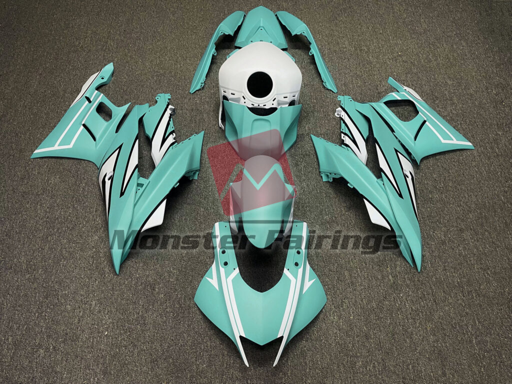 Yamaha R3 2019 - 2021 Matte Mint ABS fairings - custom motorcycle bodywork kit by Monster Fairings