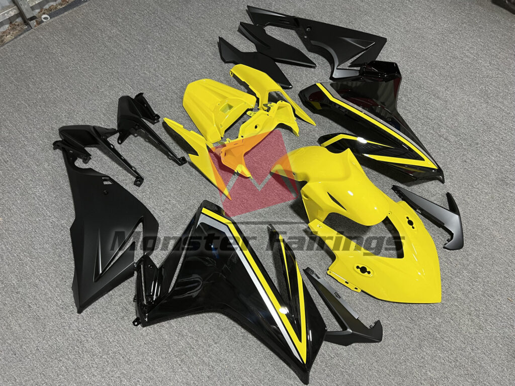 Gloss Black & Yellow Silver ABS fairings for Honda CBR500R 2019 - 2021 - premium OEM fit kit by Monster Fairings