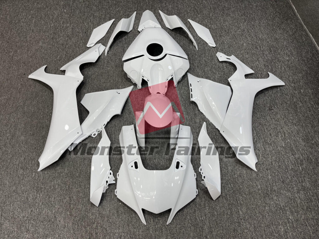Yamaha R1 2020 - 2025 Gloss White ABS fairings - custom motorcycle bodywork kit by Monster Fairings