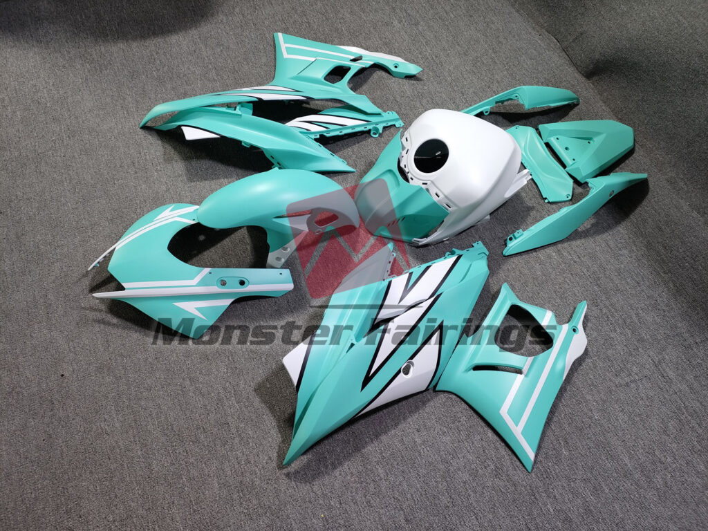 Matte Mint & White Black ABS fairings for Yamaha R3 2022 - 2024 - premium OEM fit kit by Monster Fairings