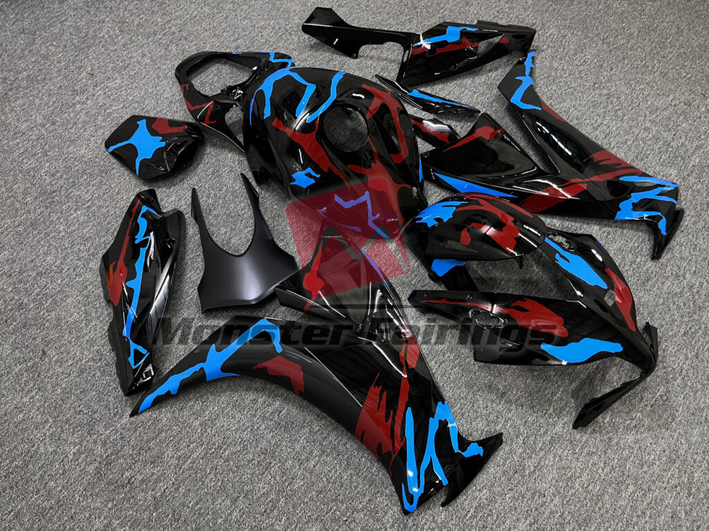 Gloss Black Blue & Red Camo ABS fairings for Honda CBR1000RR 2012 - 2016 - premium OEM fit kit by Monster Fairings
