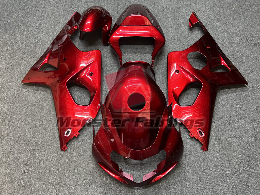 Suzuki GSXR 1000 2000 - 2002 Gloss Red ABS fairings - custom motorcycle bodywork kit by Monster Fairings