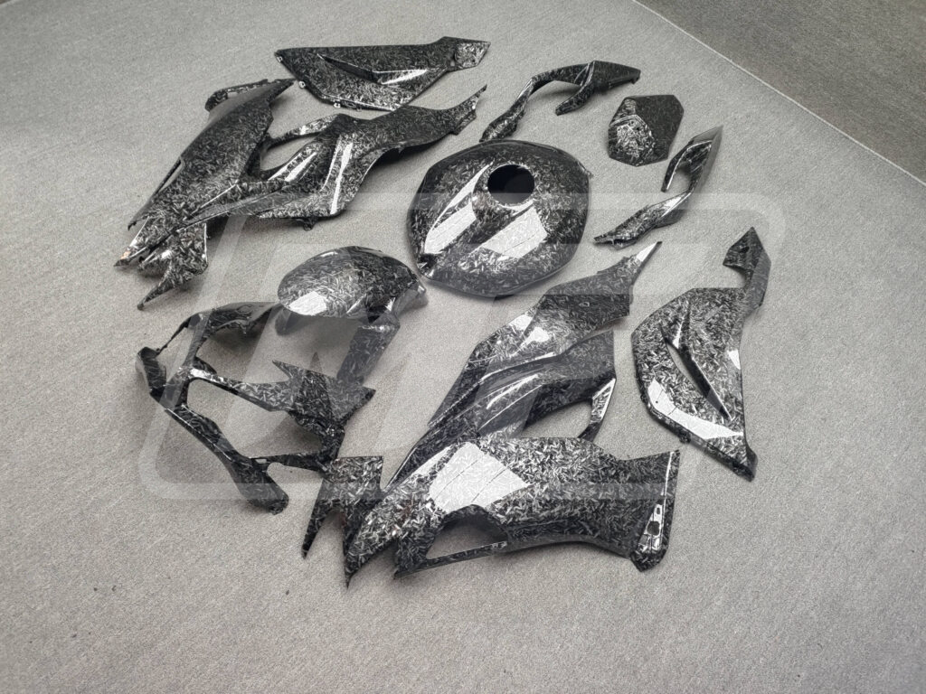 Kawasaki ZX6R custom ABS fairings 2019 - 2023 in Gloss Forged Carbon Fiber Style - durable replacement kit, Monster Fairings