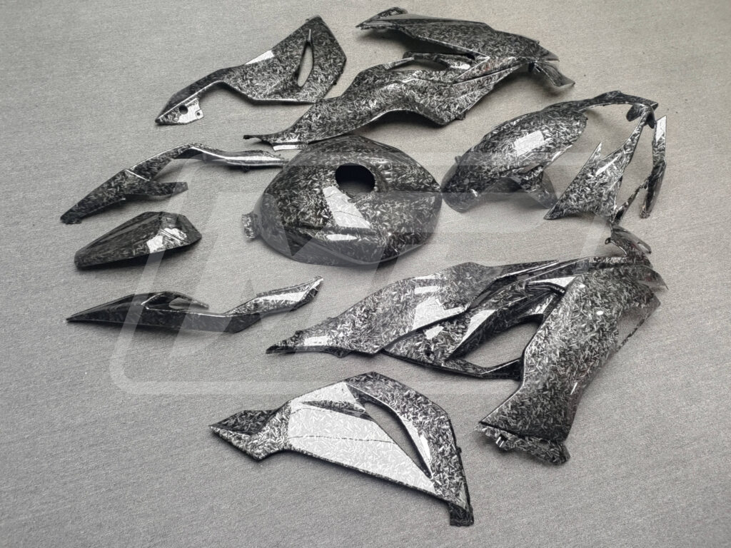 Monster Fairings ABS fairing kit for Kawasaki ZX6R 2019 - 2023 - Gloss Forged Carbon Fiber Style, precise OEM fit