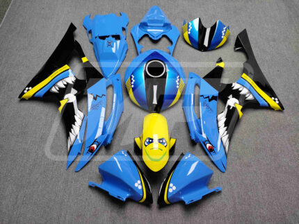 Yamaha R6 2008-2016 Gloss Blue & Yellow Shark Race ABS Fairings | Monster Fairings