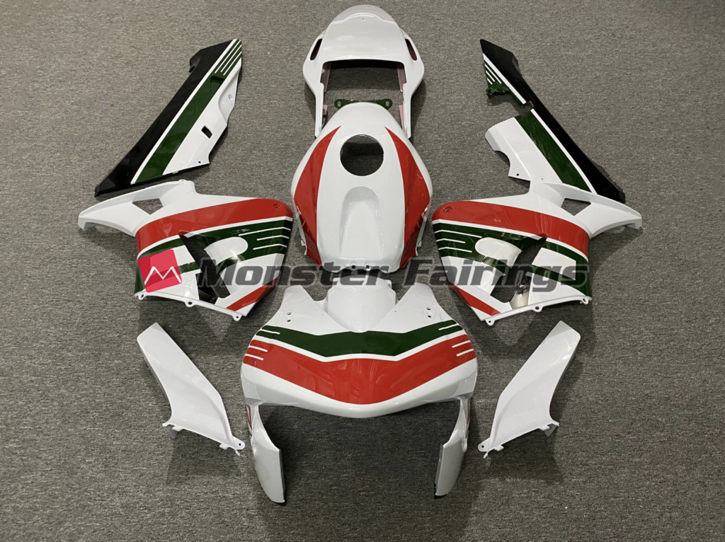 Honda CBR600RR 2003 - 2004 Green Red Track ABS fairings - custom motorcycle bodywork kit by Monster Fairings