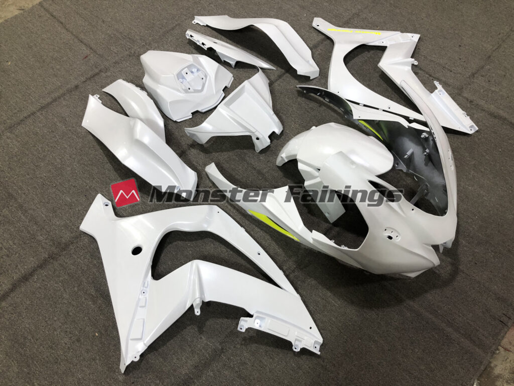 Pearl Matte White Track ABS fairings for Kawasaki ZX10R 2016 - 2020 - premium OEM fit kit by Monster Fairings