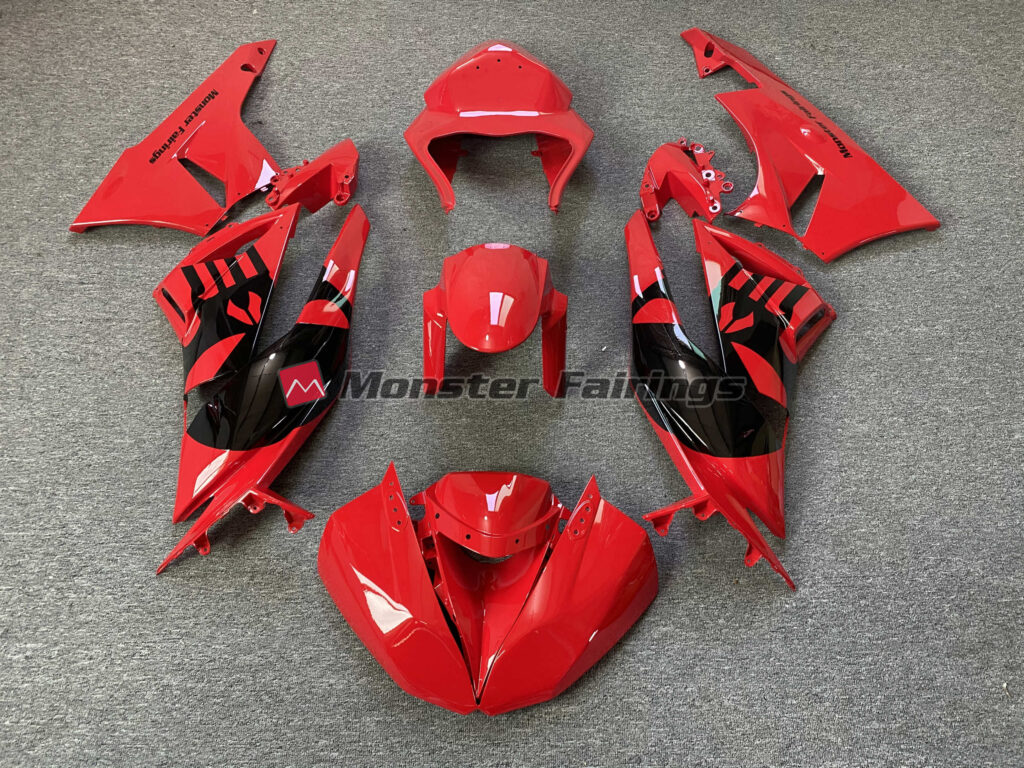 Kawasaki ZX10R 2011 - 2015 Red Punisher Race ABS fairings - custom motorcycle bodywork kit by Monster Fairings