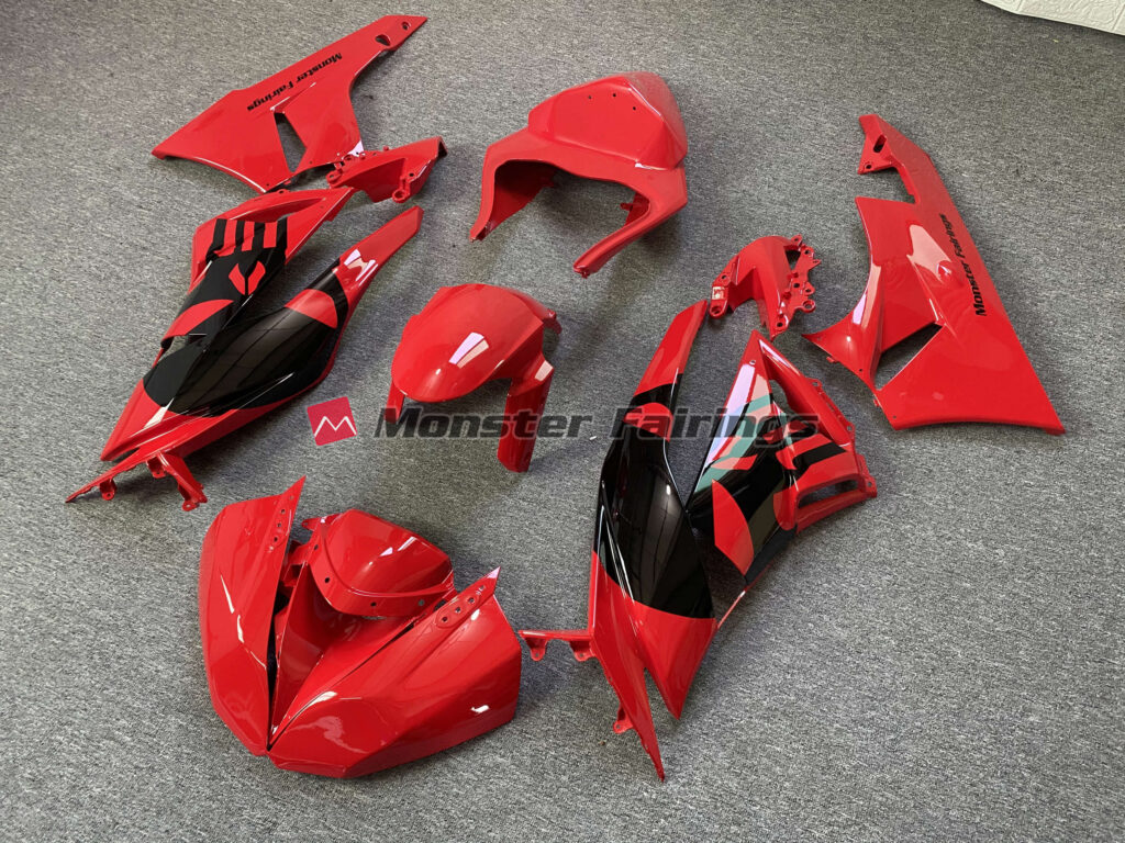 Kawasaki ZX10R custom ABS fairings 2011 - 2015 in Red Punisher Race - durable replacement kit, Monster Fairings
