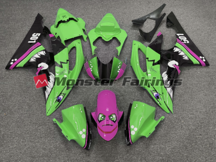 Yamaha R6 2008 - 2016 Green Shark Race ABS fairings - custom motorcycle bodywork kit by Monster Fairings