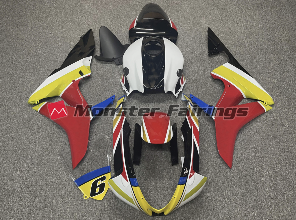 Honda CBR600RR 2007 - 2008 Red Yellow Race ABS fairings - custom motorcycle bodywork kit by Monster Fairings