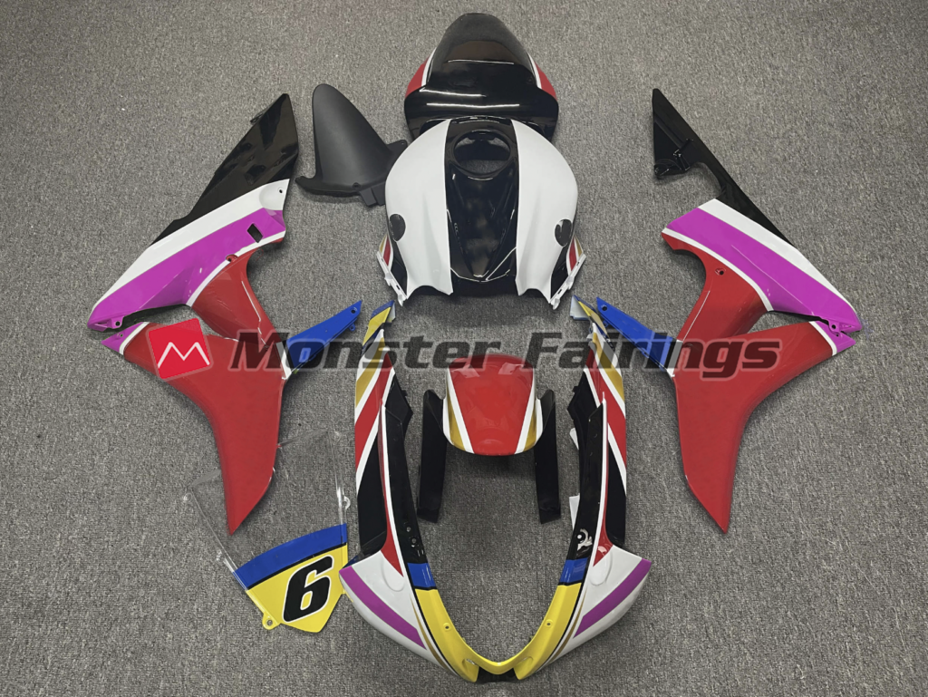 Honda CBR600RR 2007 - 2008 Red Pink Race ABS fairings - custom motorcycle bodywork kit by Monster Fairings