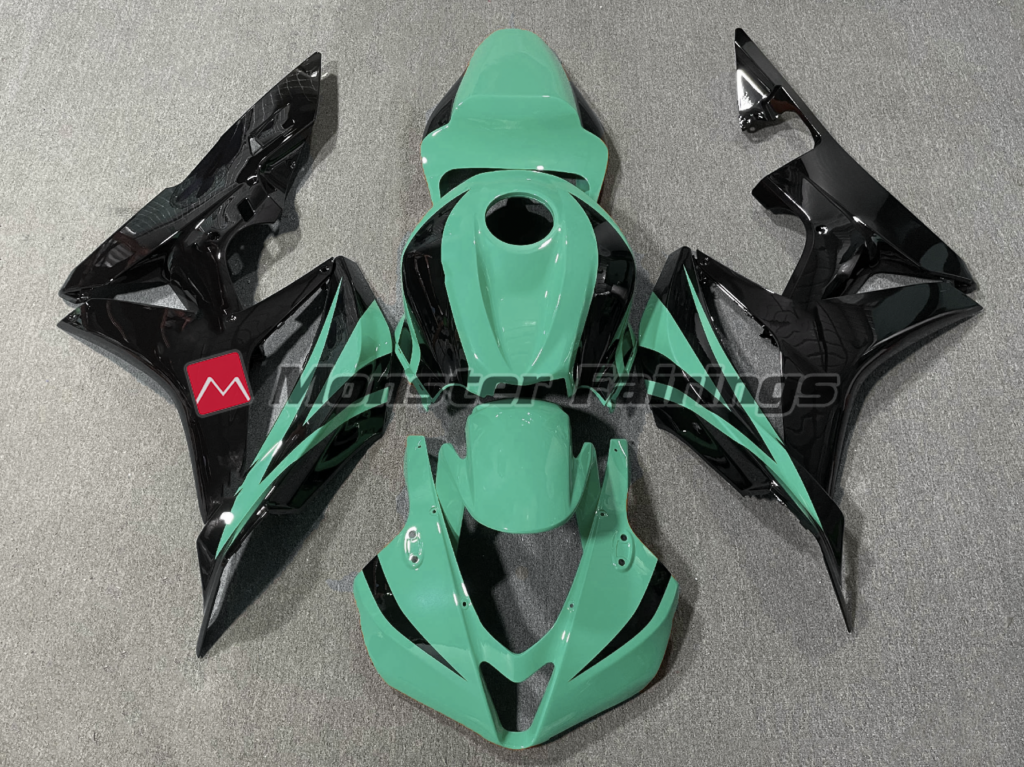 Honda CBR600RR 2007 - 2008 Teal Black Race ABS fairings - custom motorcycle bodywork kit by Monster Fairings