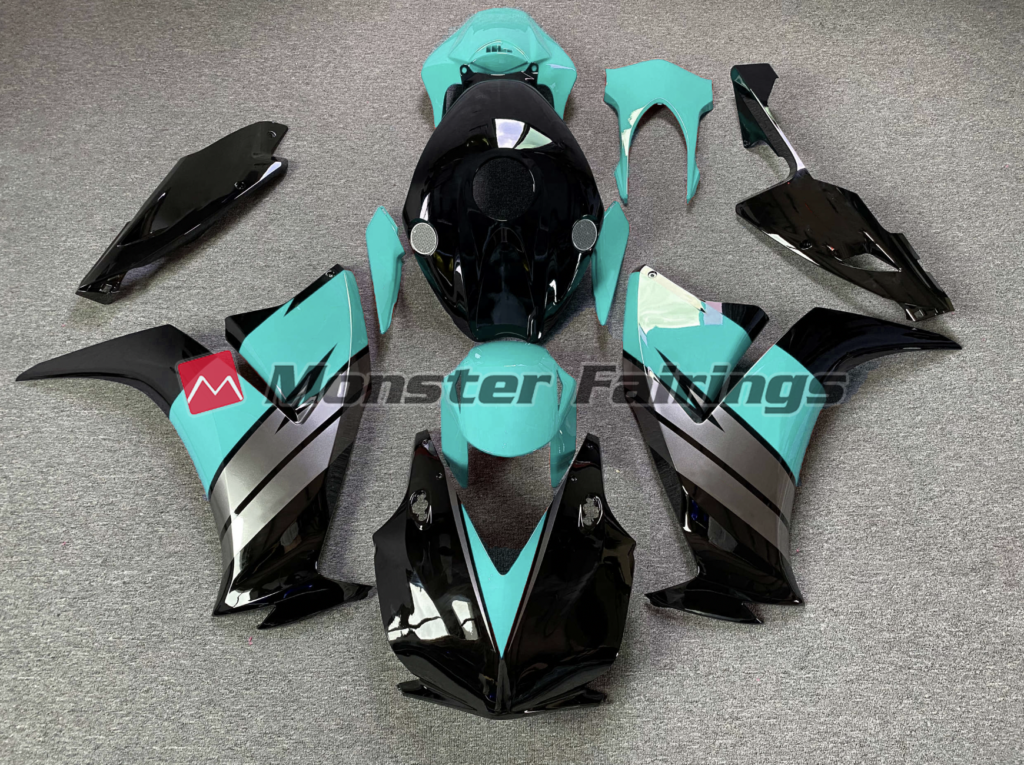 Honda CBR1000RR 2012 - 2016 Teal Black Silver Race ABS fairings - custom motorcycle bodywork kit by Monster Fairings